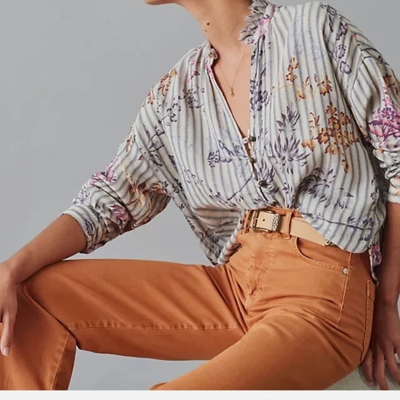 ANTHROPOLOGY PILCRO Column Straight Ankle Jeans - Maize Orange - Picture 2 of 11